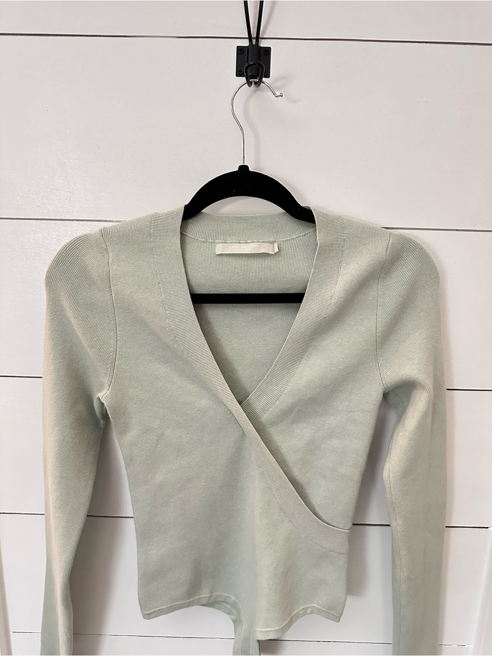 One Grey Day M Cedric Cotton-cashmere grey softcore luxury V neck bodysuit - Picture 6 of 16